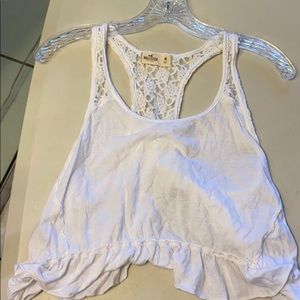 Hollister white crop top